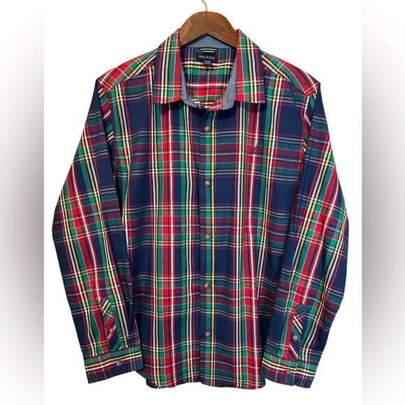 Nautica Other - Nautica Plaid Button Down Shirt Boys XL 18/20